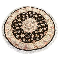 Persian Tabriz Floral Round Rug