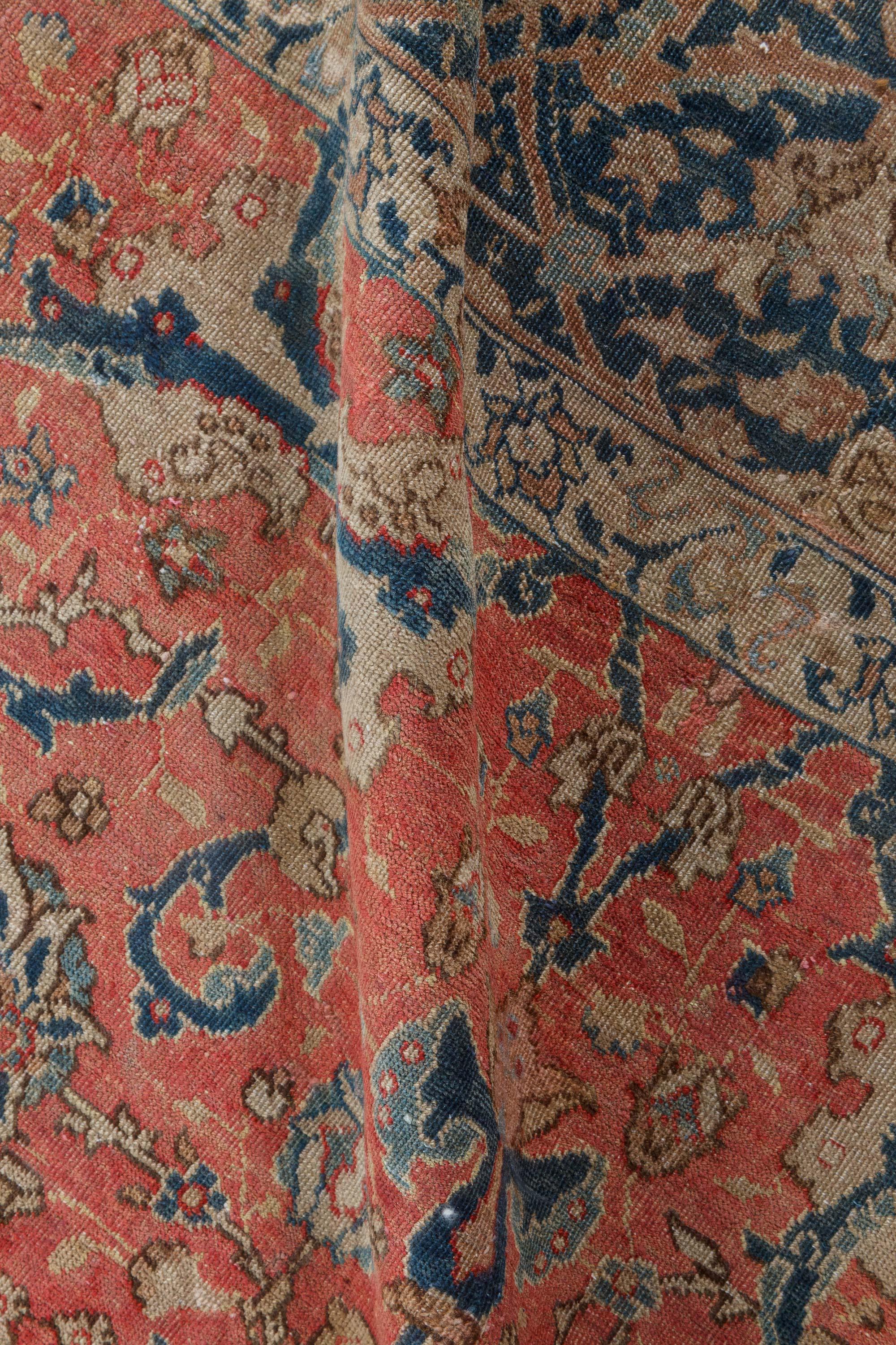 Authentic Persian Tabriz Pink Handmade Wool Rug
Size: 13'0