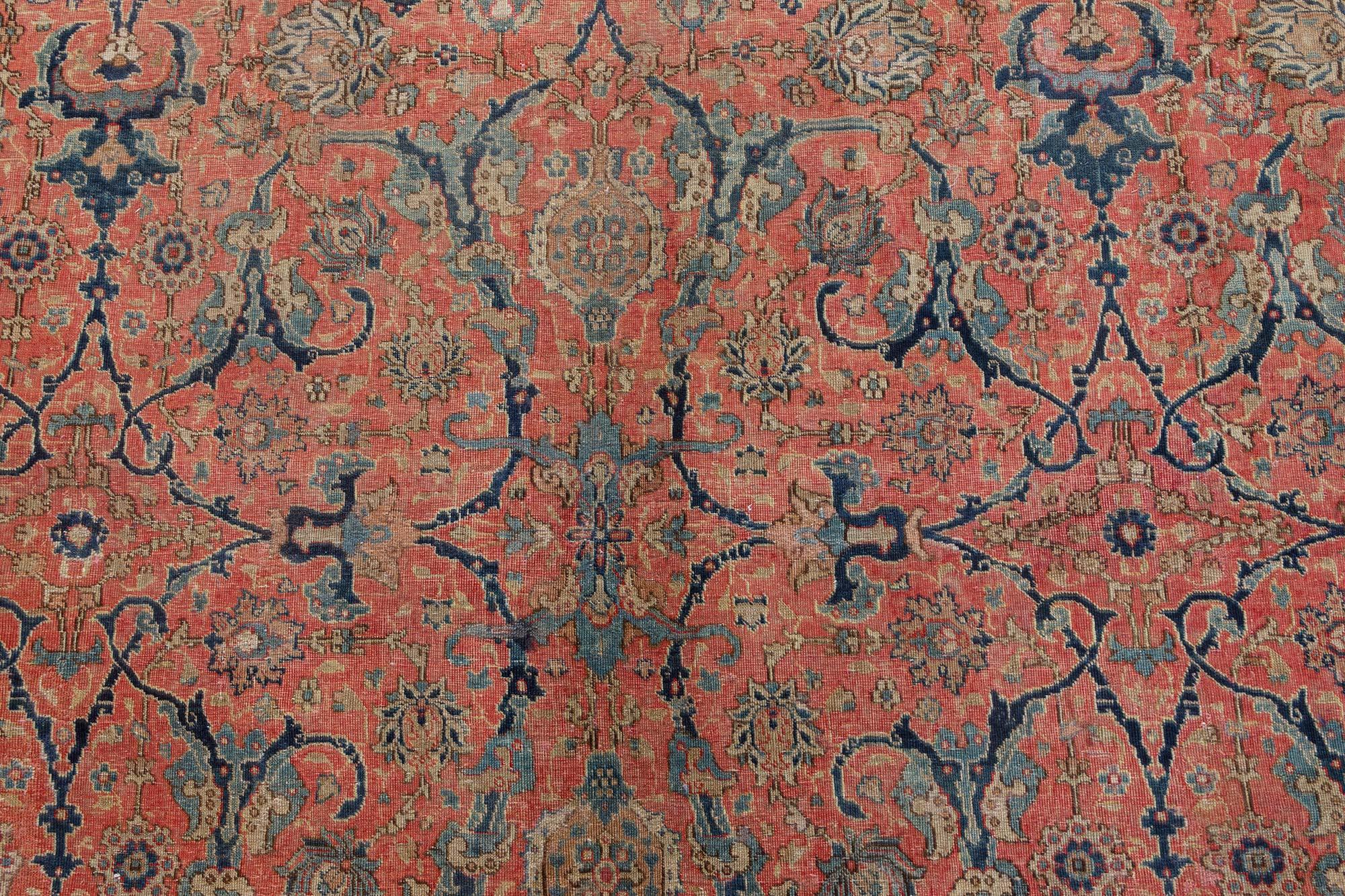 Persiano Doris Leslie Blau Tappeto autentico persiano Tabriz rosa in lana fatto a mano in vendita