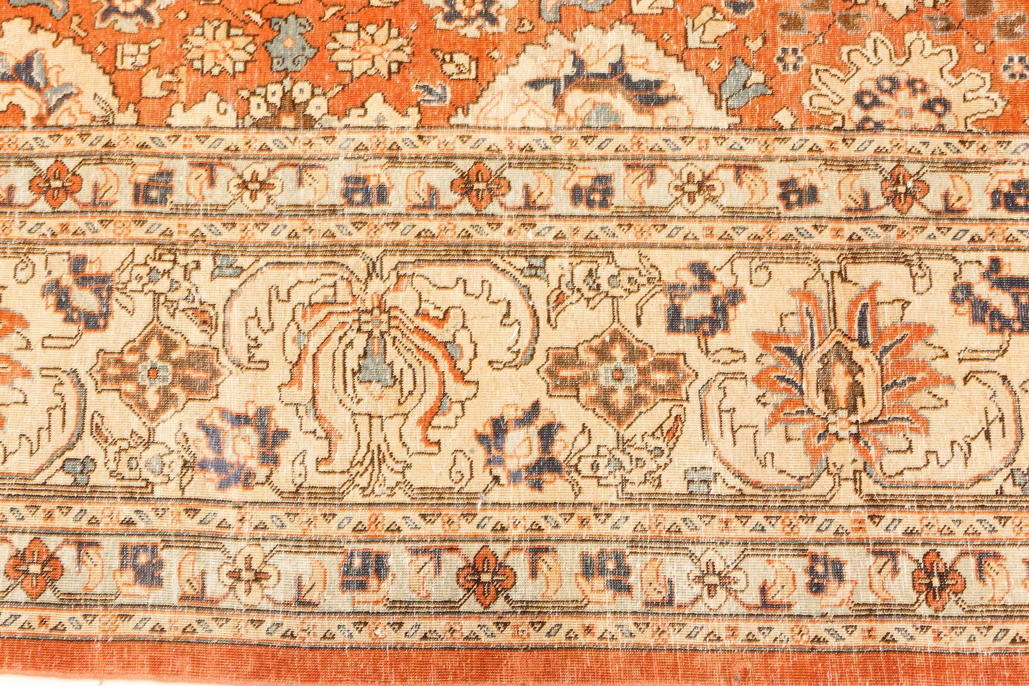 Noué à la main Authentique tapis persan Tabriz rouge en laine fait à la main en vente