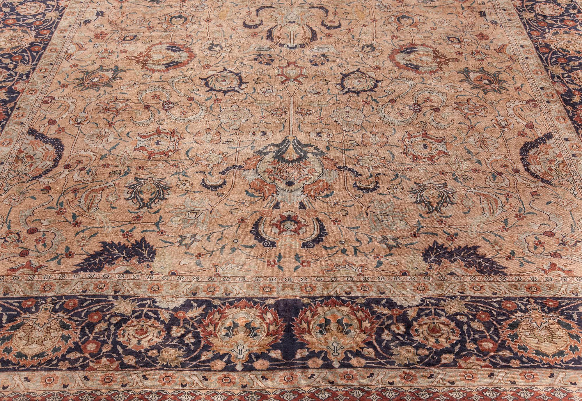 Authentic Persian Tabriz Silk Rug In Good Condition For Sale In New York, NY