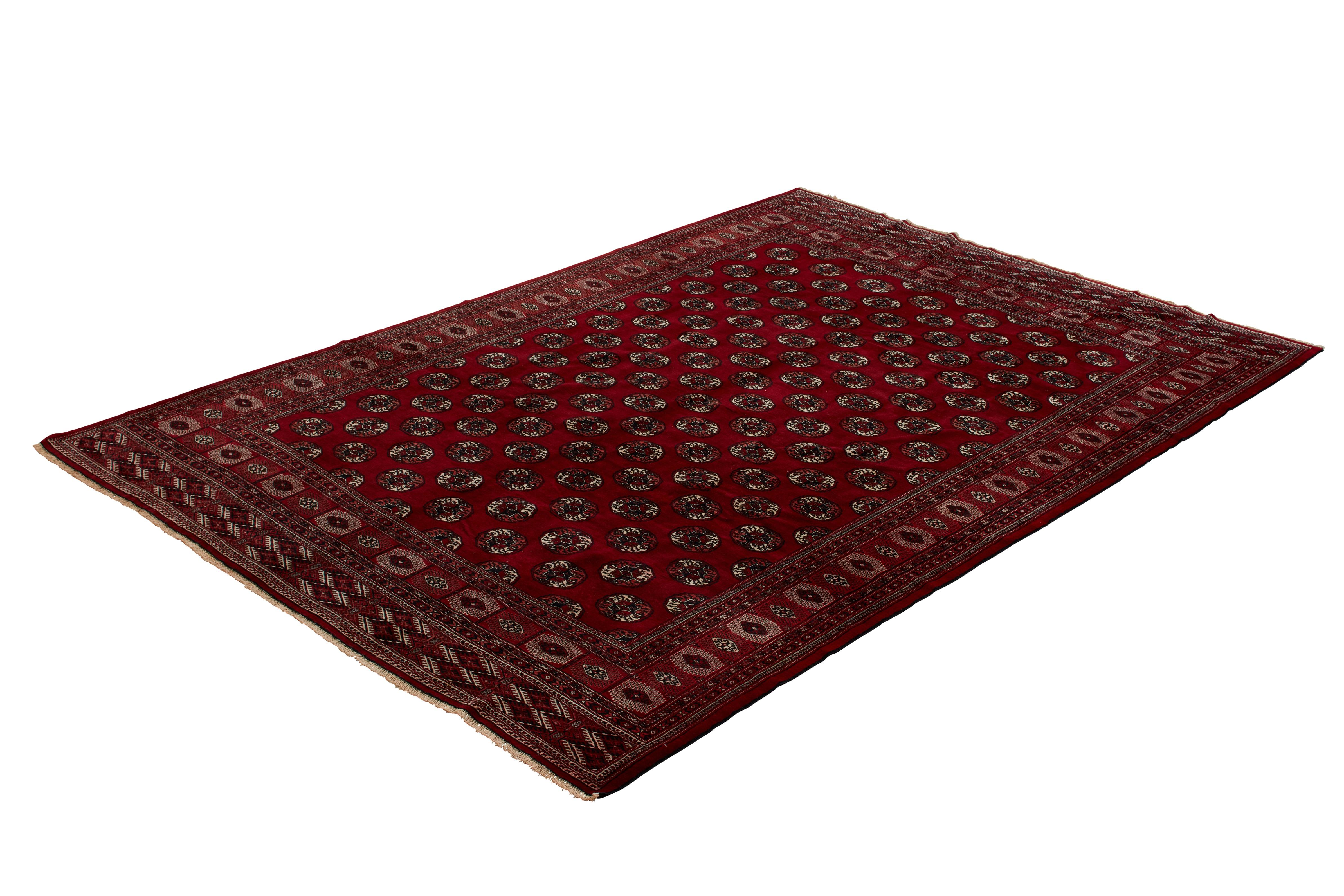 Authentische persische Yamouth handgeknüpft Wolle rot Bereich Teppich 8' 7