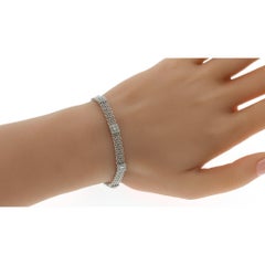 Authentisches Philippe Charriol 18K Weißgold Diamant-Flamme-Kette-Armband 6 3/4"