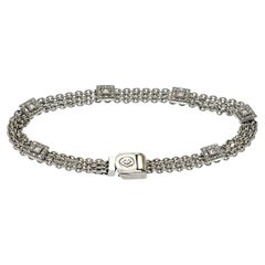 Authentic Philippe Charriol 18K White Gold Diamond Flamme Chain Bracelet 6 3/4"