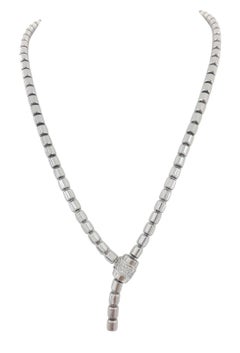 Authentic Piaget Flat Possession 18K White Gold Diamond Y Lariat Necklace