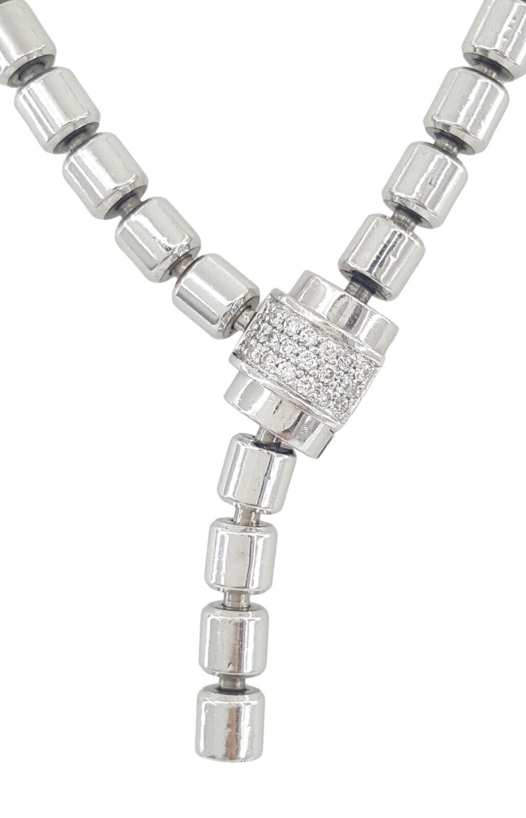 Autentico Piaget Flat Possession Collana a Y con diamanti in oro bianco 18 carati In condizioni ottime in vendita a Chicago, IL
