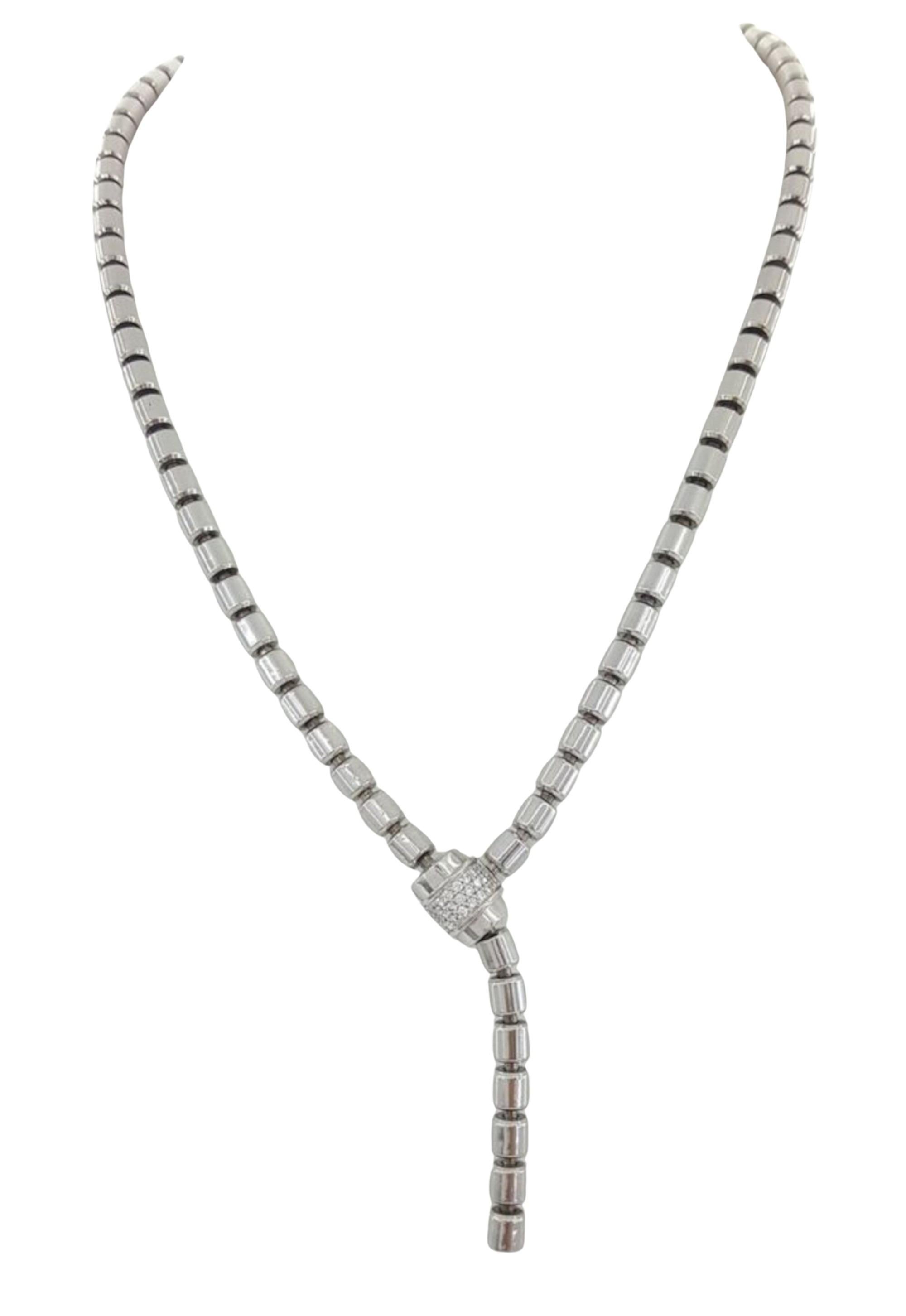 Donna Autentico Piaget Flat Possession Collana a Y con diamanti in oro bianco 18 carati in vendita