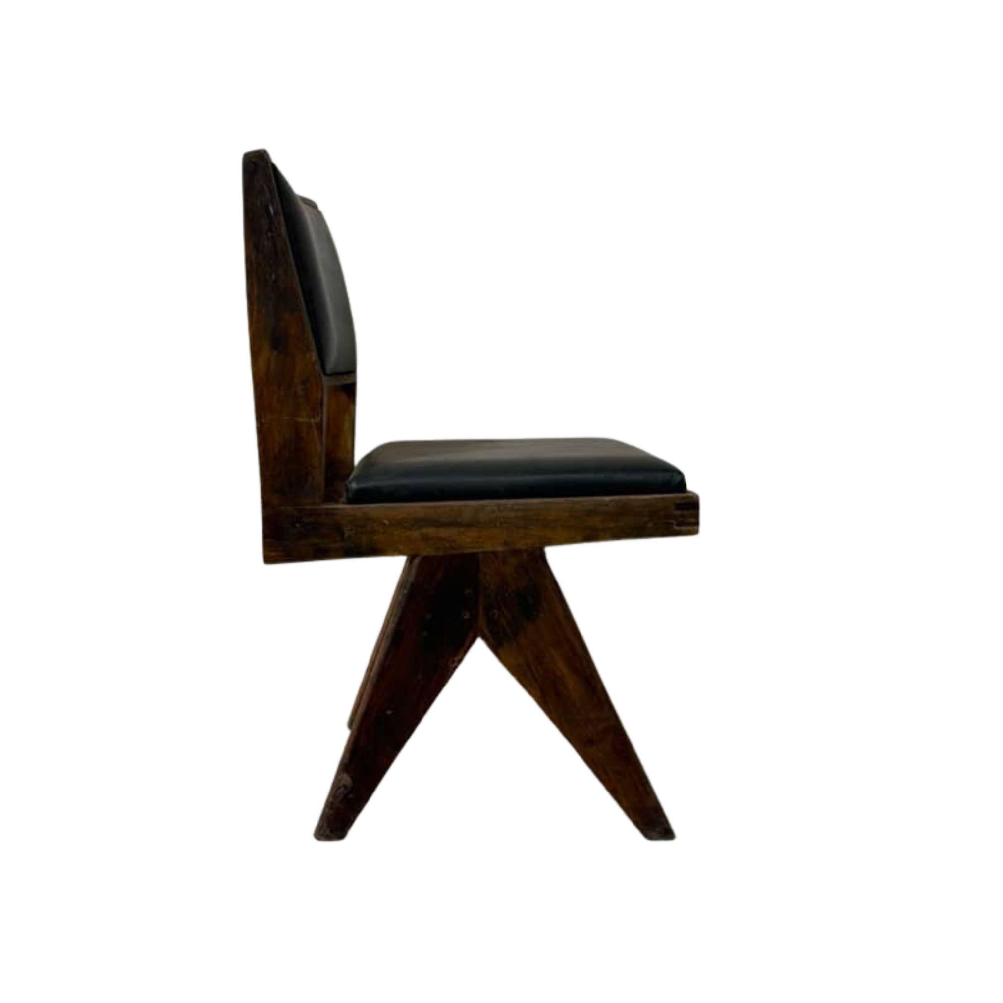 Mid-Century Modern Authentic Pierre Jeanneret Dining Chair PJ-SI-25-E, Set Available, 1950s For Sale