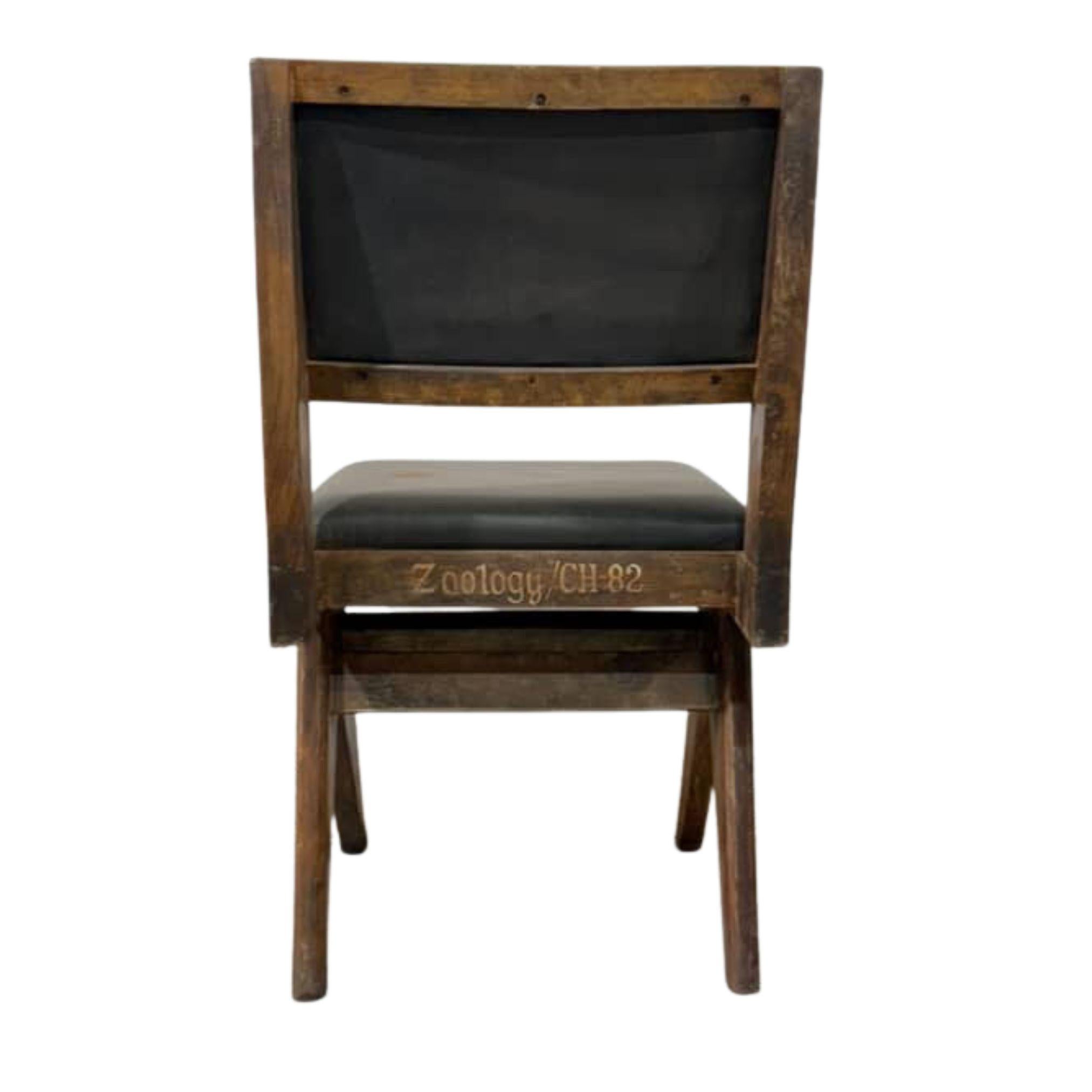 Hand-Crafted Authentic Pierre Jeanneret Dining Chair PJ-SI-25-E, Set Available, 1950s For Sale