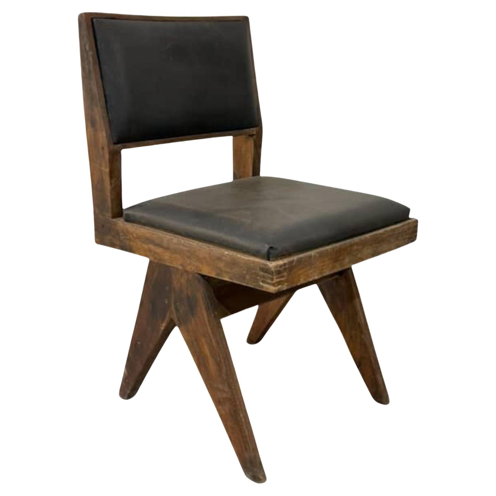 Authentic Pierre Jeanneret Dining Chair PJ-SI-25-E, Set Available, 1950s For Sale