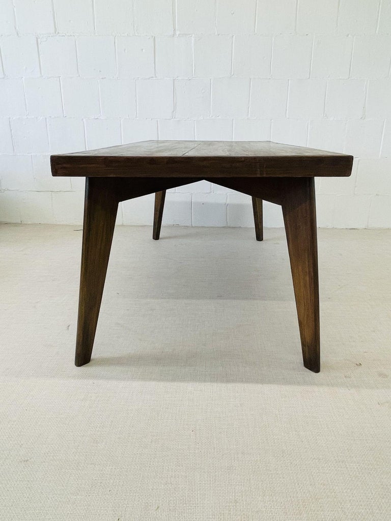 Indian Authentic Pierre Jeanneret Dining / Conference Table, Mid-Century Modern For Sale