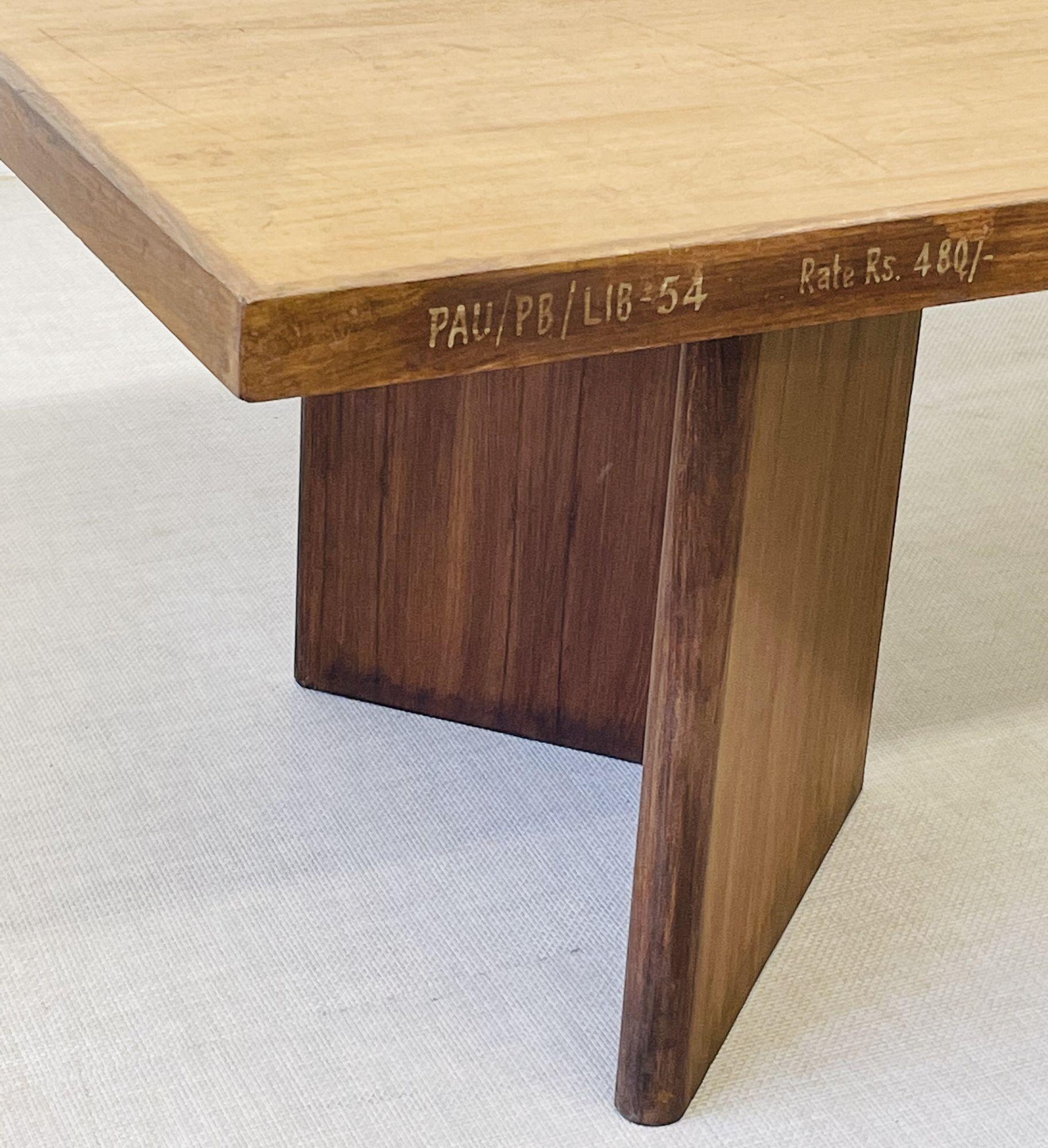 Indian Pierre Jeanneret Library / Dining Table, Mid-Century Modern, Teak