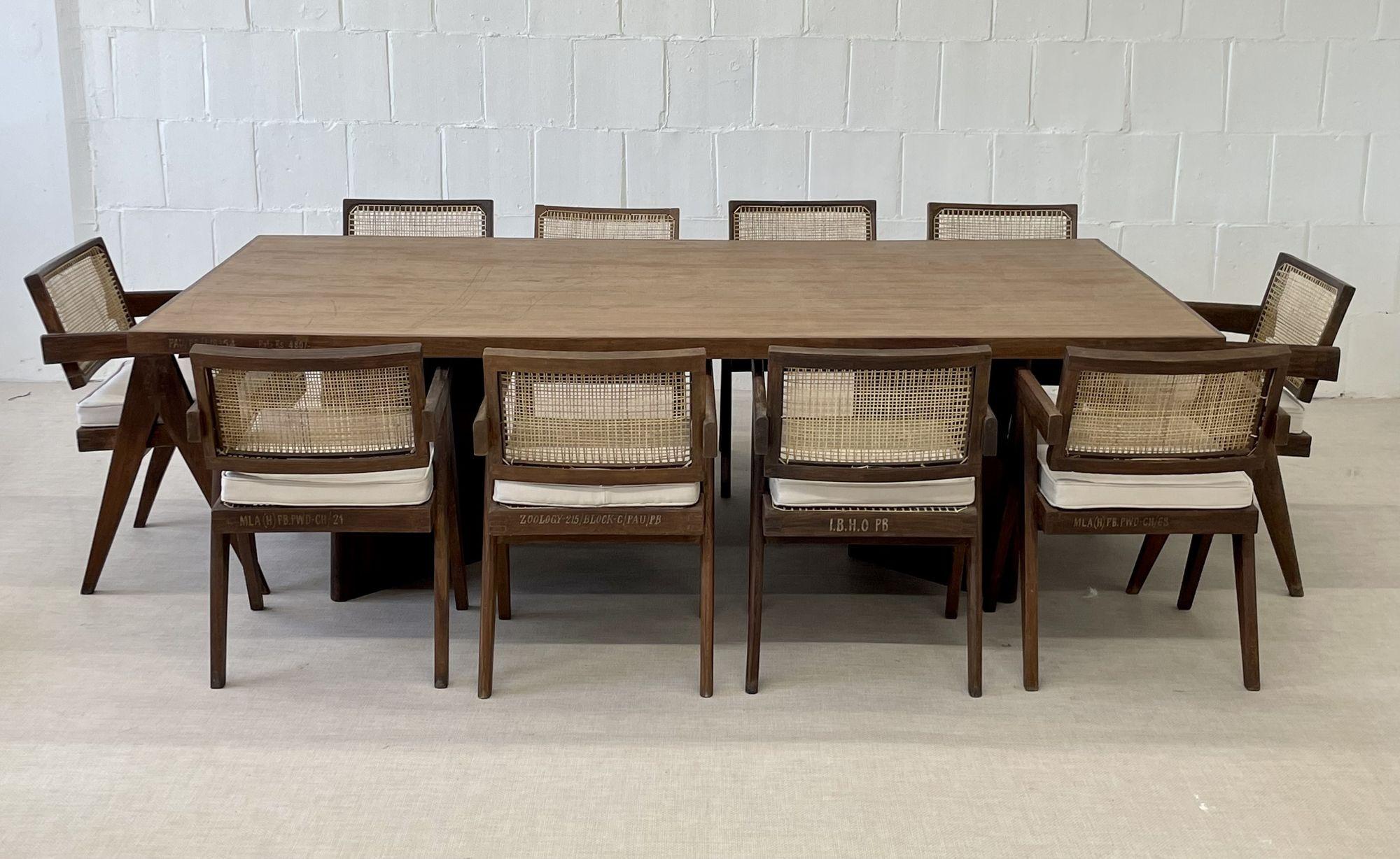 Pierre Jeanneret Library / Dining Table, Mid-Century Modern, Teak In Good Condition For Sale In Stamford, CT