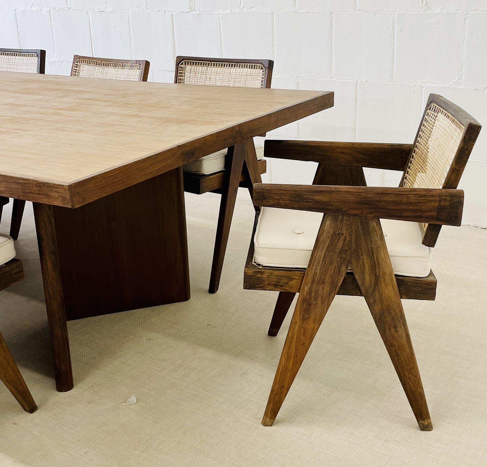20th Century Pierre Jeanneret Library / Dining Table, Mid-Century Modern, Teak For Sale