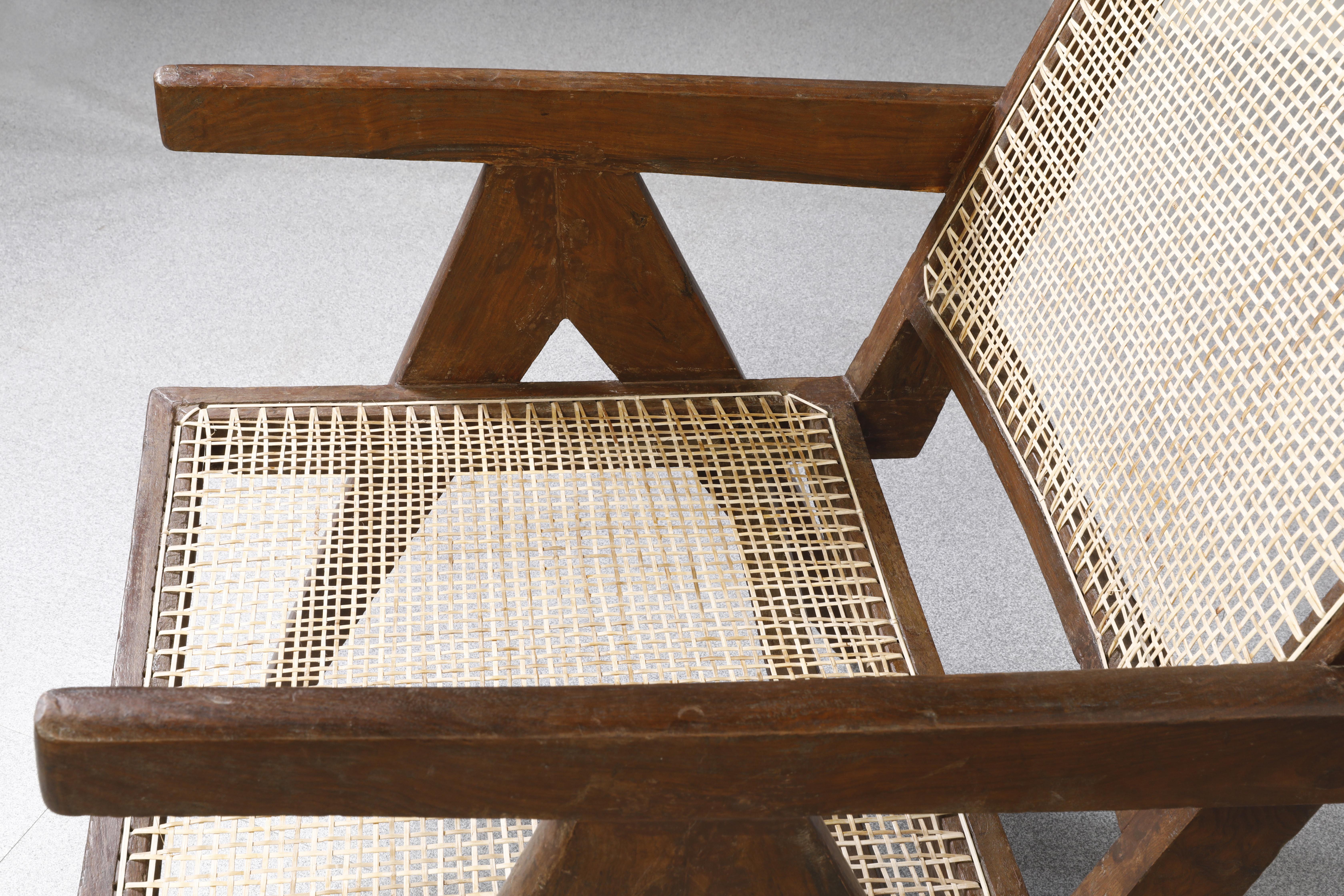 Authentisches Pierre Jeanneret Sesselpaar Easy ChairPJ-SI-29-A / Chandigarh, Paar im Angebot 5