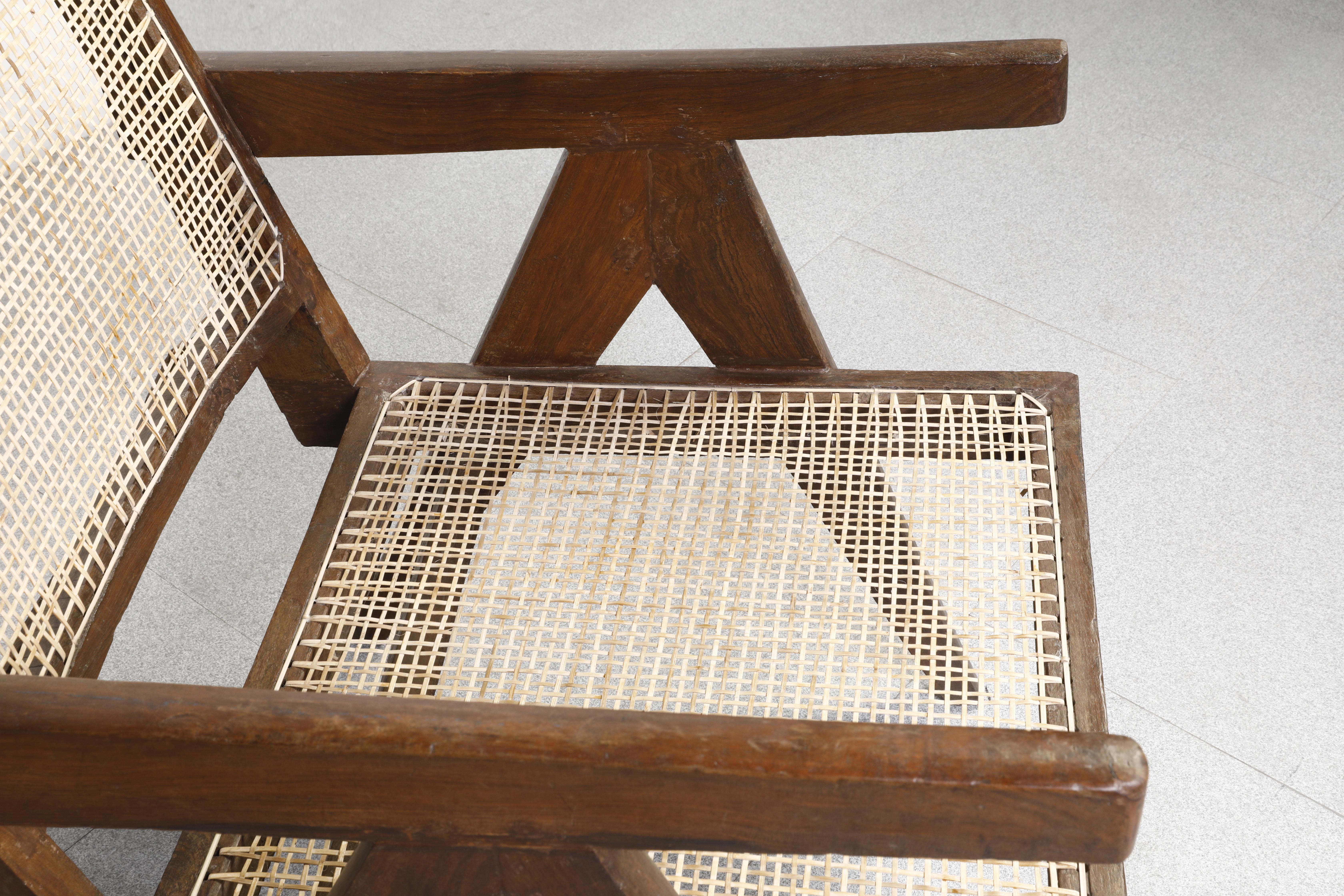 Authentisches Pierre Jeanneret Sesselpaar Easy ChairPJ-SI-29-A / Chandigarh, Paar im Angebot 6