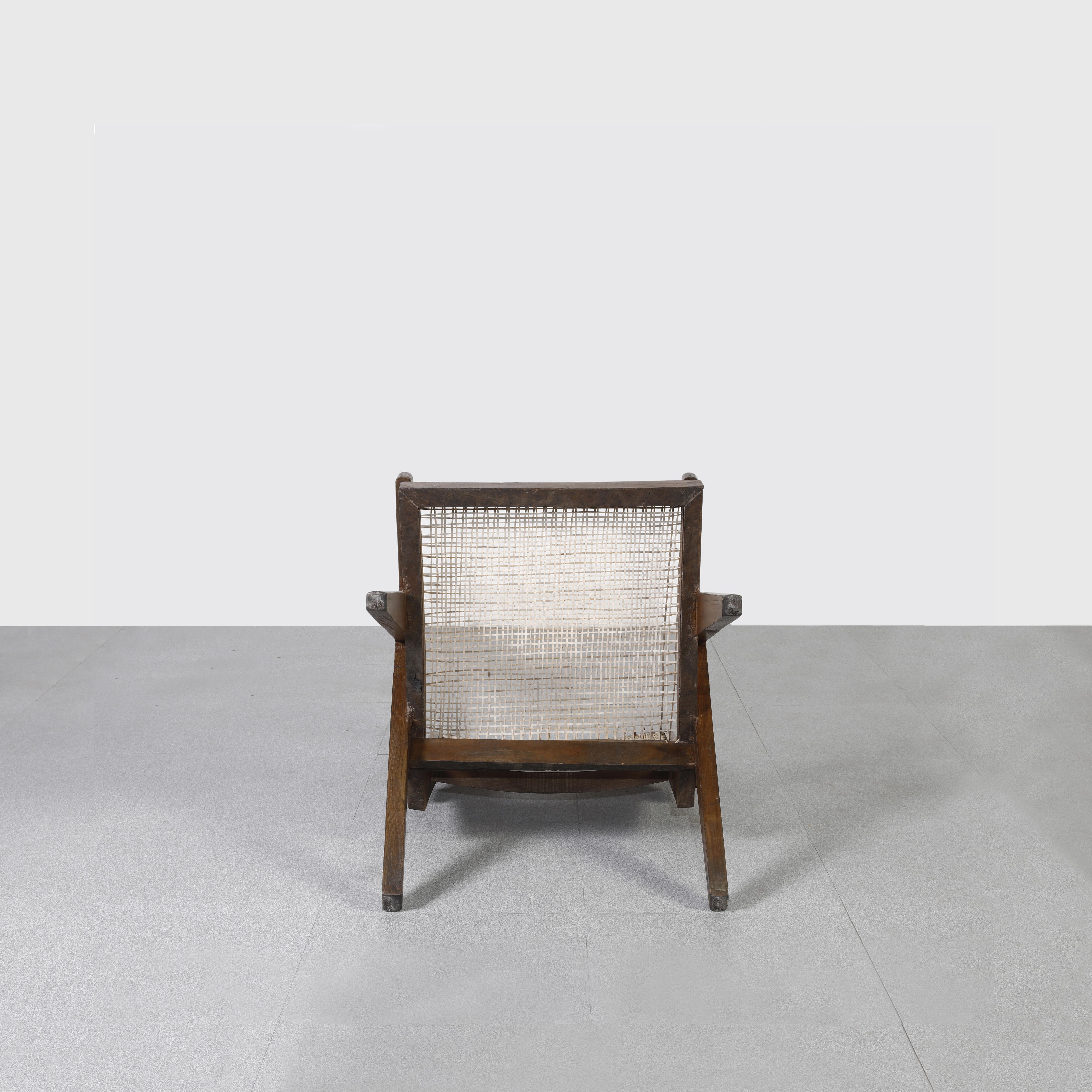 Authentic Pierre Jeanneret Pair of Easy ChairPJ-SI-29-A / Chandigarh In Good Condition For Sale In Zürich, CH