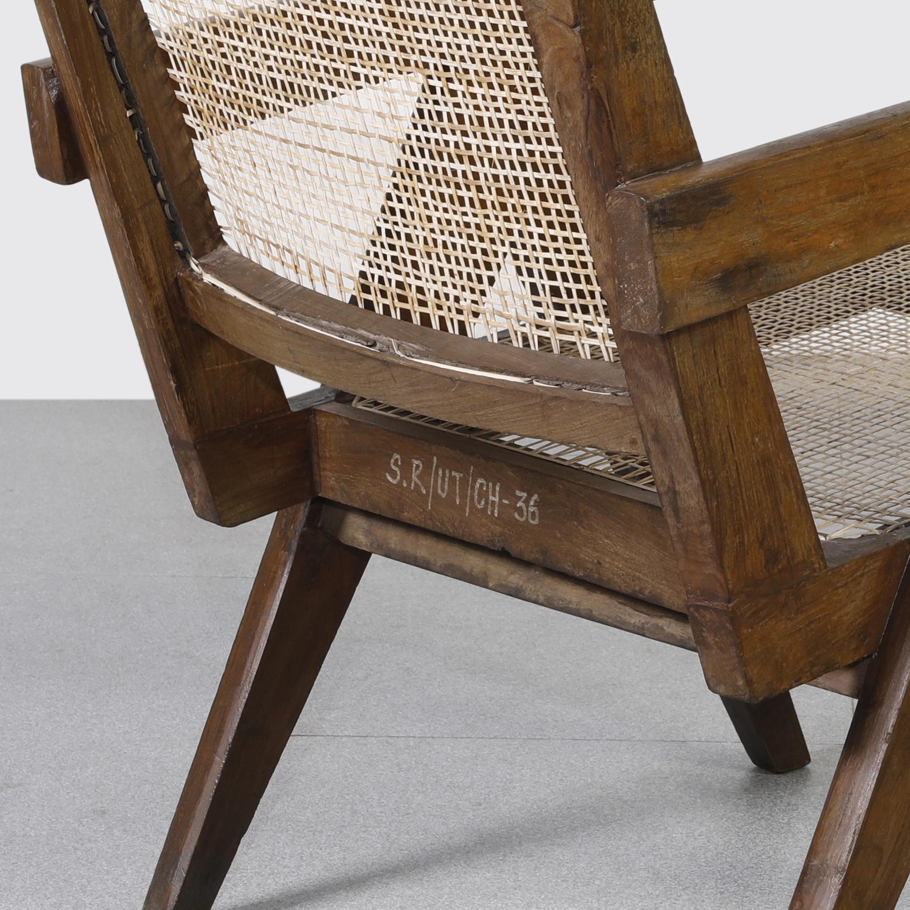 Authentisches Pierre Jeanneret Sesselpaar Easy ChairPJ-SI-29-A / Chandigarh, Paar (Mitte des 20. Jahrhunderts) im Angebot