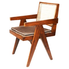 Authentic Pierre Jeanneret PJ-SI-28-D Office Armchair, Made in Chandigarh