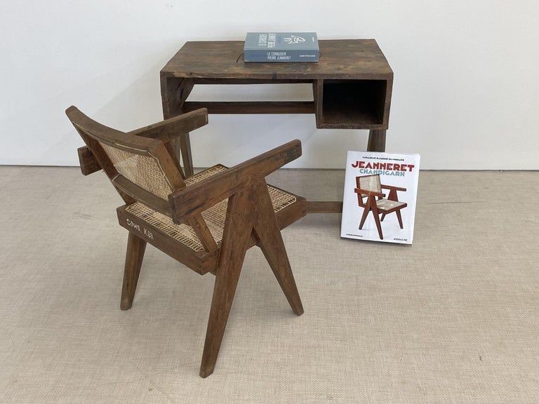 Indian Authentic Pierre Jeanneret Study Desk / Writing Table, Mid-Century Modern For Sale