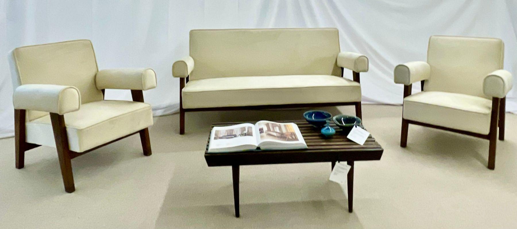 Indian Pierre Jeanneret Attr., French Mid-Century Modern, Bridge Sofa Set, Chandigarh For Sale