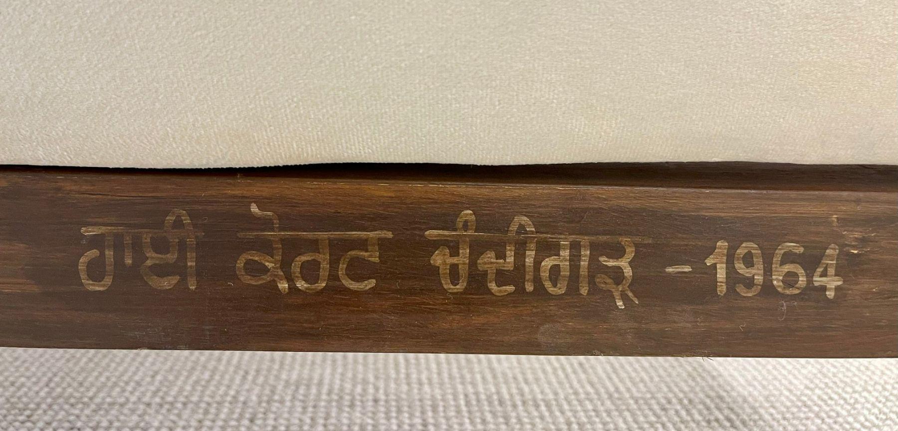 Pierre Jeanneret, Divano a ponte francese di metà secolo, Chandigarh, anni '60 in vendita 6
