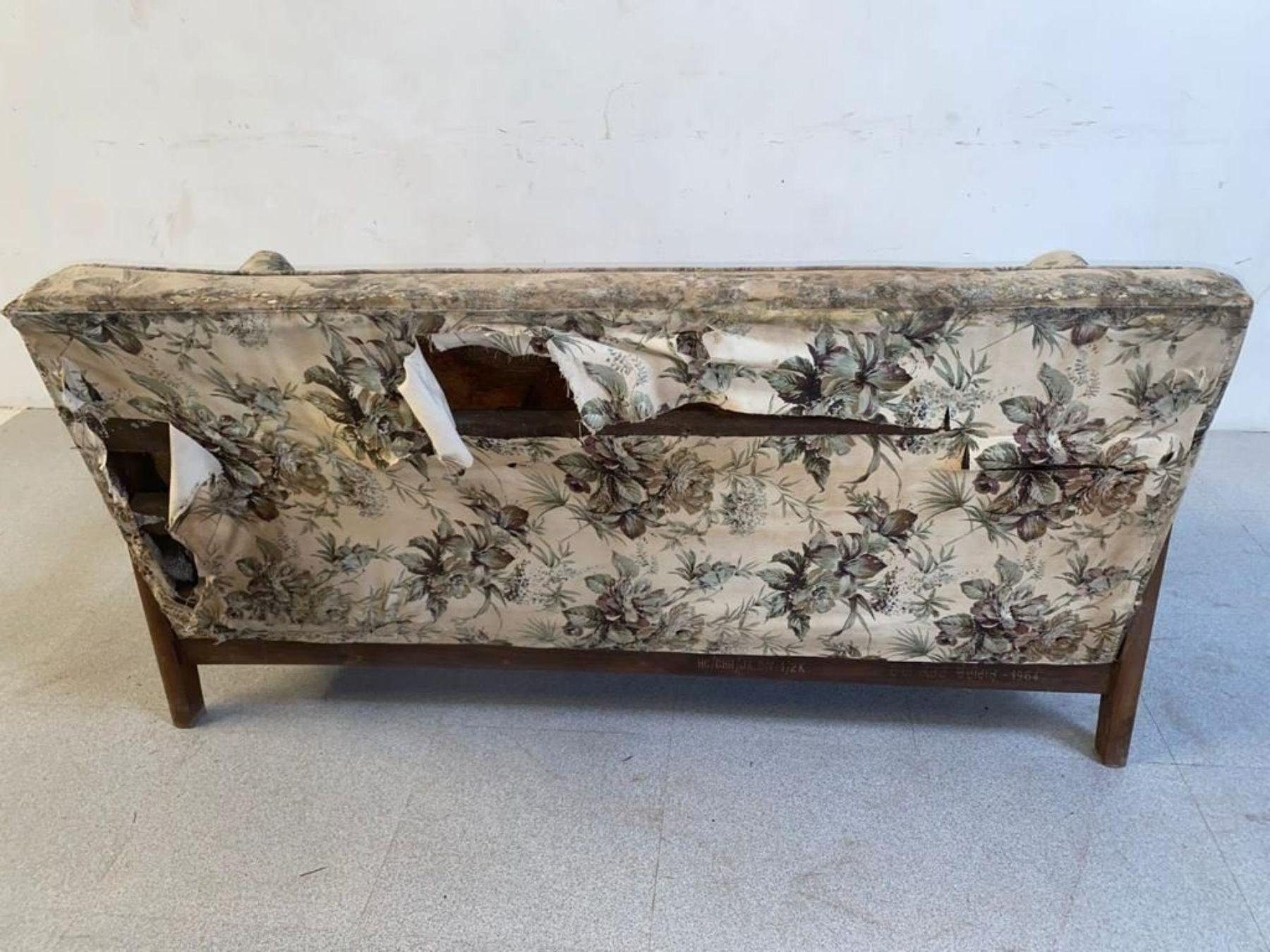 Pierre Jeanneret, French Mid-Century Modern, Bridge Sofa, Chandigarh, 1960s For Sale 12