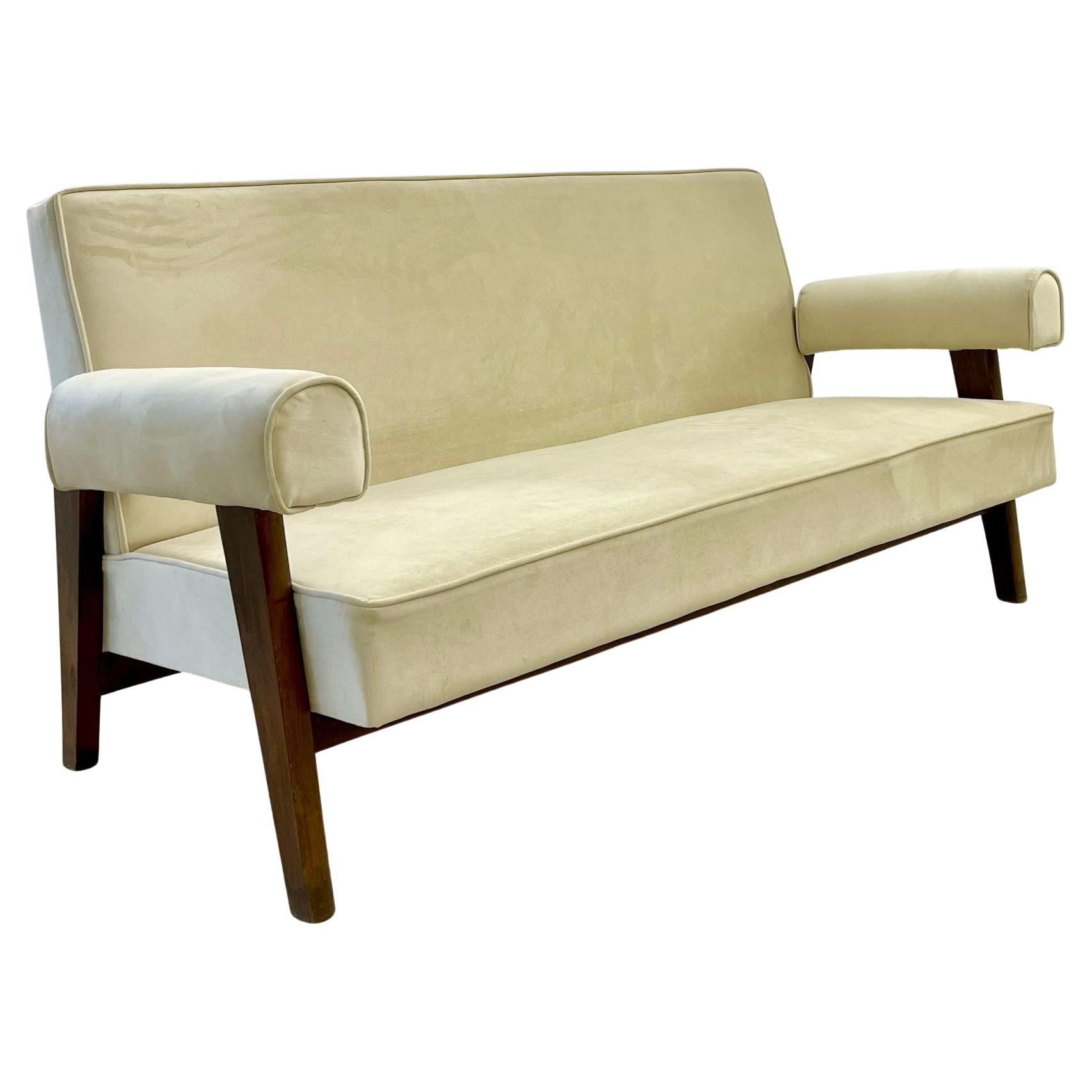 Pierre Jeanneret, French Mid-Century Modern, Bridge Sofa, Chandigarh, 1960s For Sale