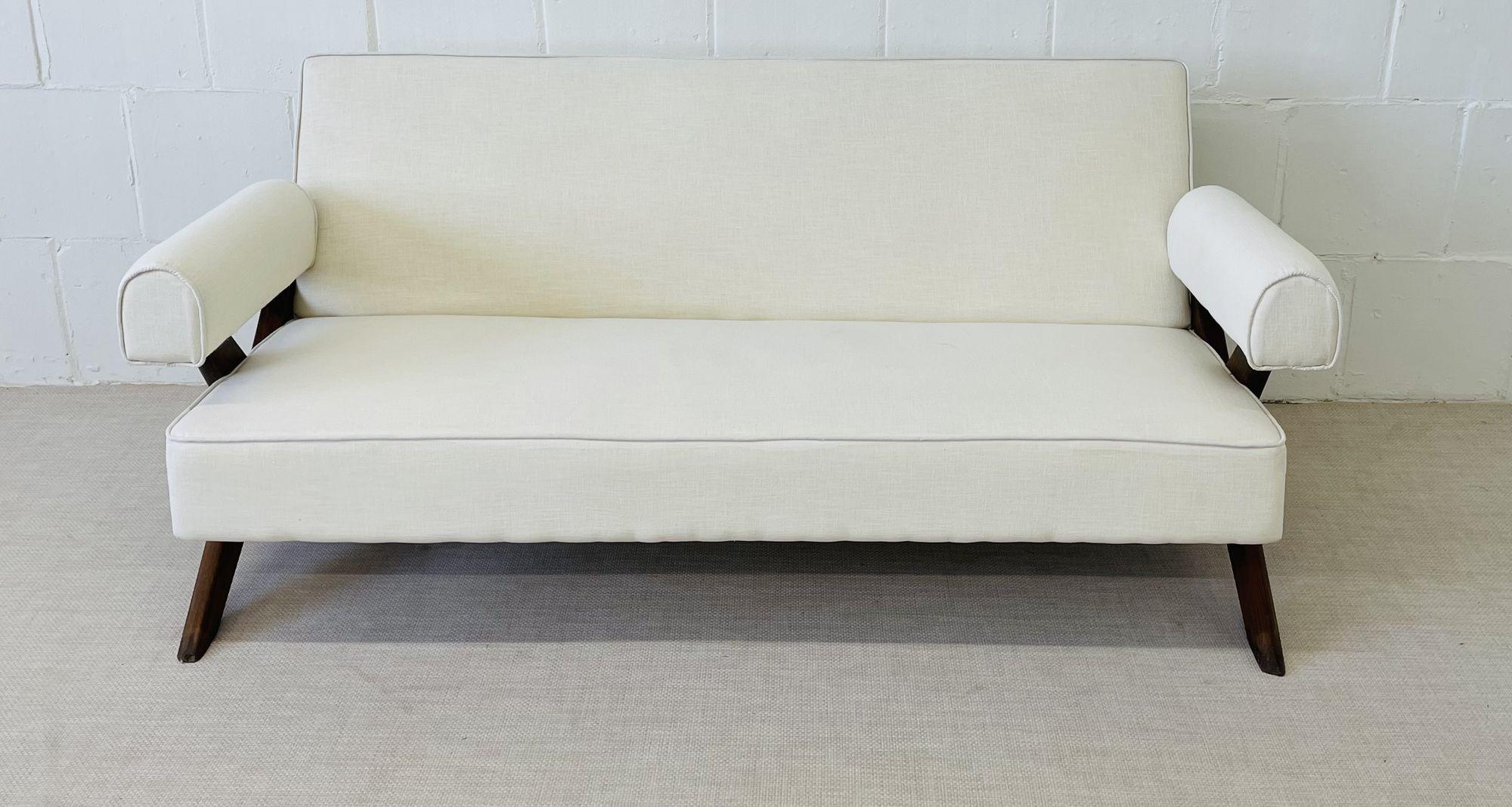 Pierre Jeanneret, Französisches Mid-Century-Modern-Sofa-Set, X-Leg, Chandigarh, 1960er Jahre (Moderne der Mitte des Jahrhunderts) im Angebot