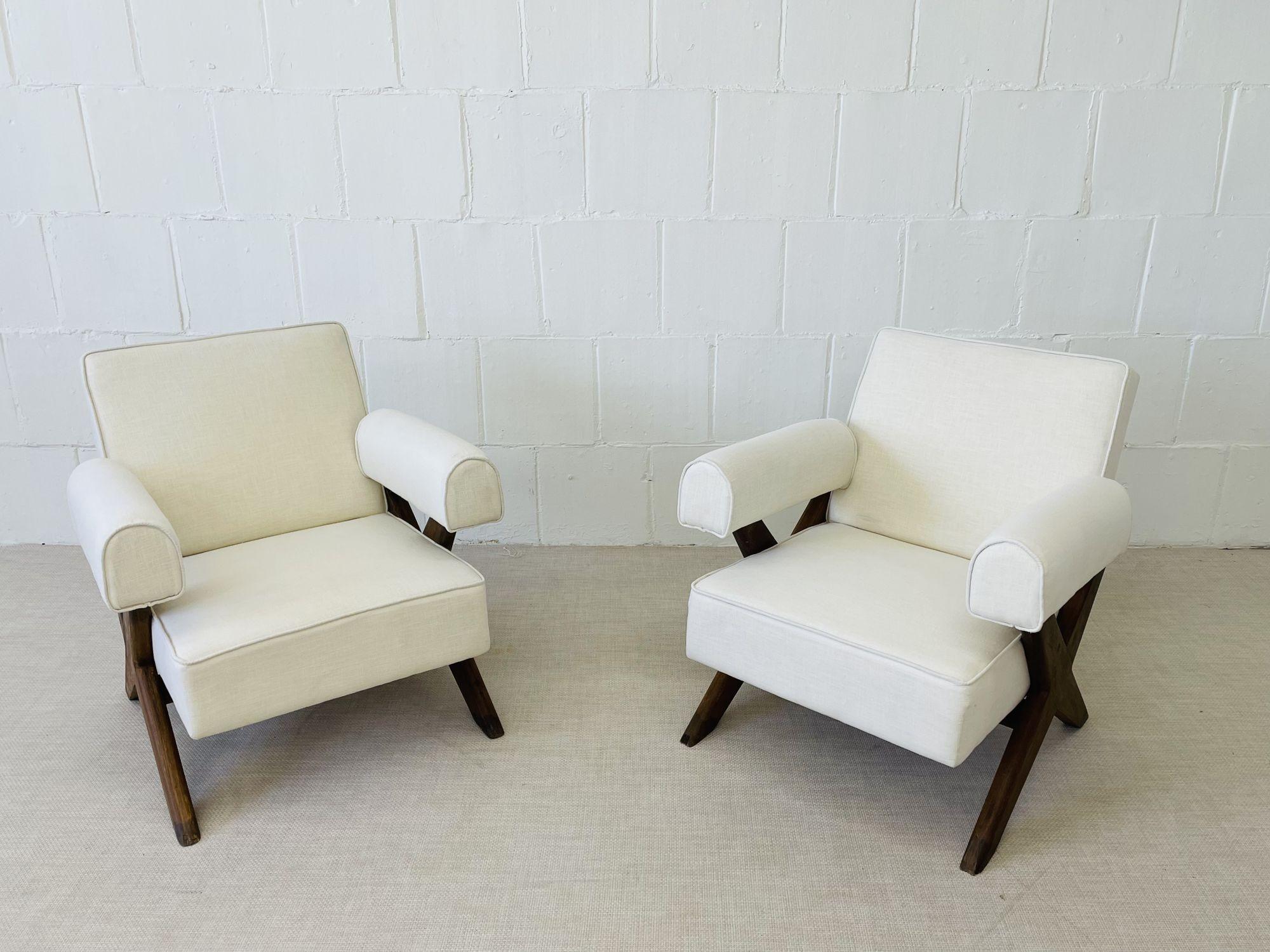 Pierre Jeanneret, Französisches Mid-Century-Modern-Sofa-Set, X-Leg, Chandigarh, 1960er Jahre im Angebot 2
