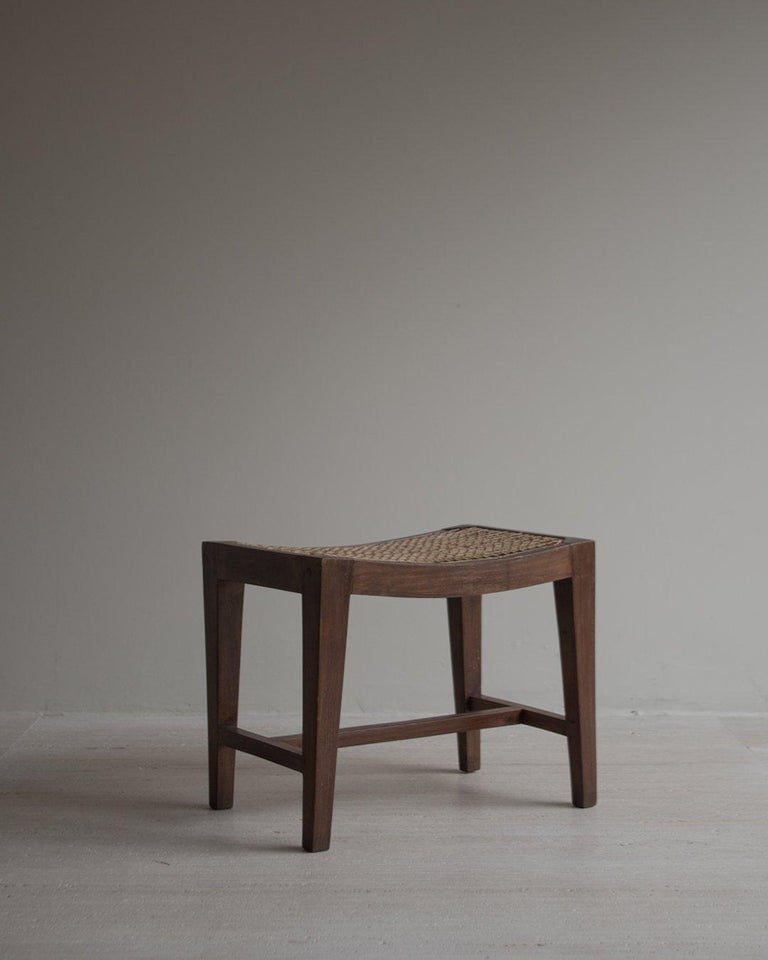 Authentic PJ-SI-24-A by Pierre Jeanneret - Rectangular low stool, c.1960. Version with curule caned seat and solid teak.
Provenance: Various collectives buildings and private residences.
Rare: Small Production 30 to 100 models
Photos of the