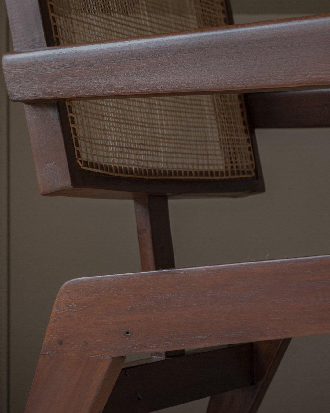 Authentischer PJ-SI-62-A Sessel von Pierre Jeanneret für Chandigarh, 1950er Jahre im Angebot 3