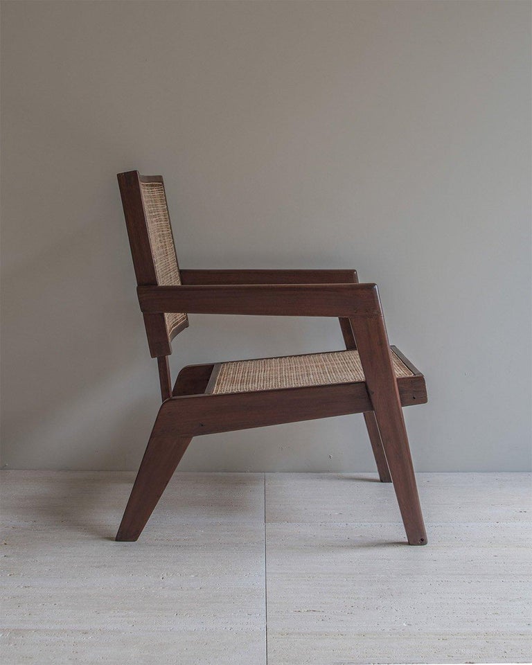 Mid-Century Modern Pierre Jeanneret - Authentic PJ-SI-62-A Armchair for Chandigarh, 1950s For Sale