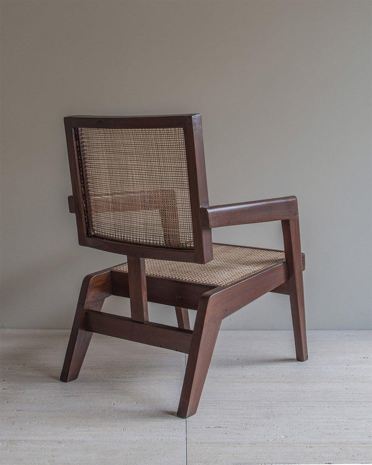 Indian Pierre Jeanneret - Authentic PJ-SI-62-A Armchair for Chandigarh, 1950s For Sale