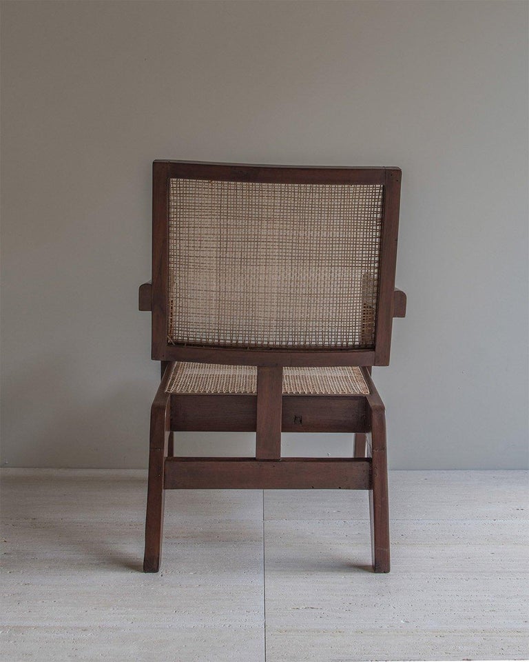 Caning Pierre Jeanneret - Authentic PJ-SI-62-A Armchair for Chandigarh, 1950s For Sale