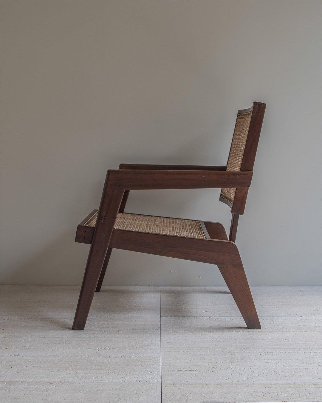 Authentischer PJ-SI-62-A Sessel von Pierre Jeanneret für Chandigarh, 1950er Jahre (Mitte des 20. Jahrhunderts) im Angebot