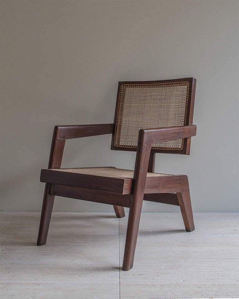 Cane Pierre Jeanneret - Authentic PJ-SI-62-A Armchair for Chandigarh, 1950s For Sale