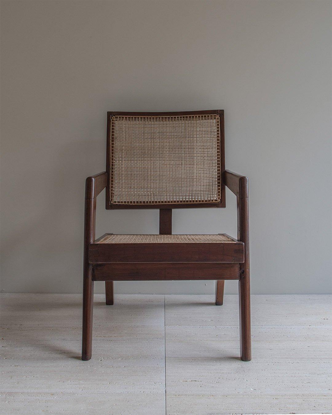 Authentischer PJ-SI-62-A Sessel von Pierre Jeanneret für Chandigarh, 1950er Jahre im Angebot 1