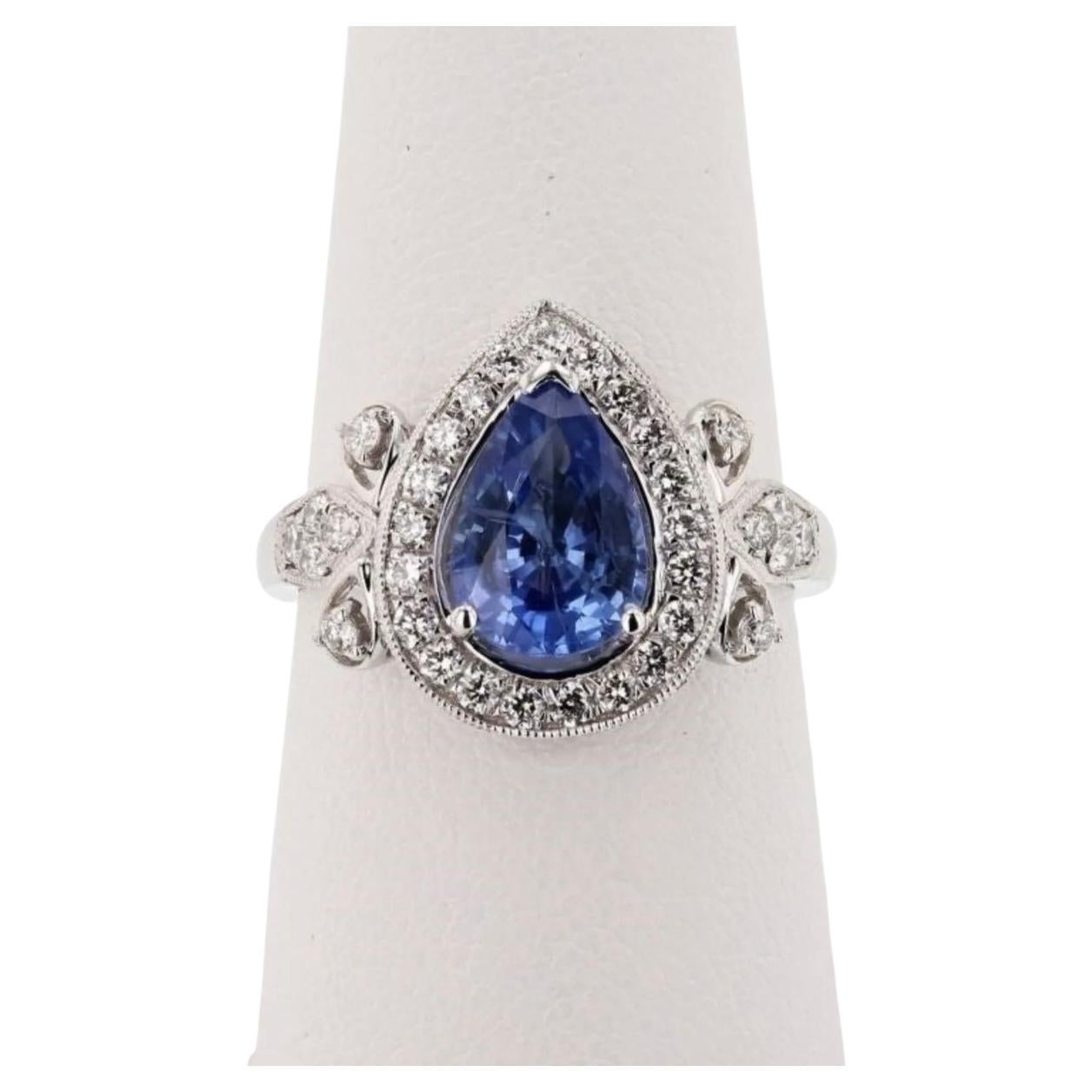 Authentic Platinum 2.02 Ct Sapphire & Diamond Ring Appraisal Inc