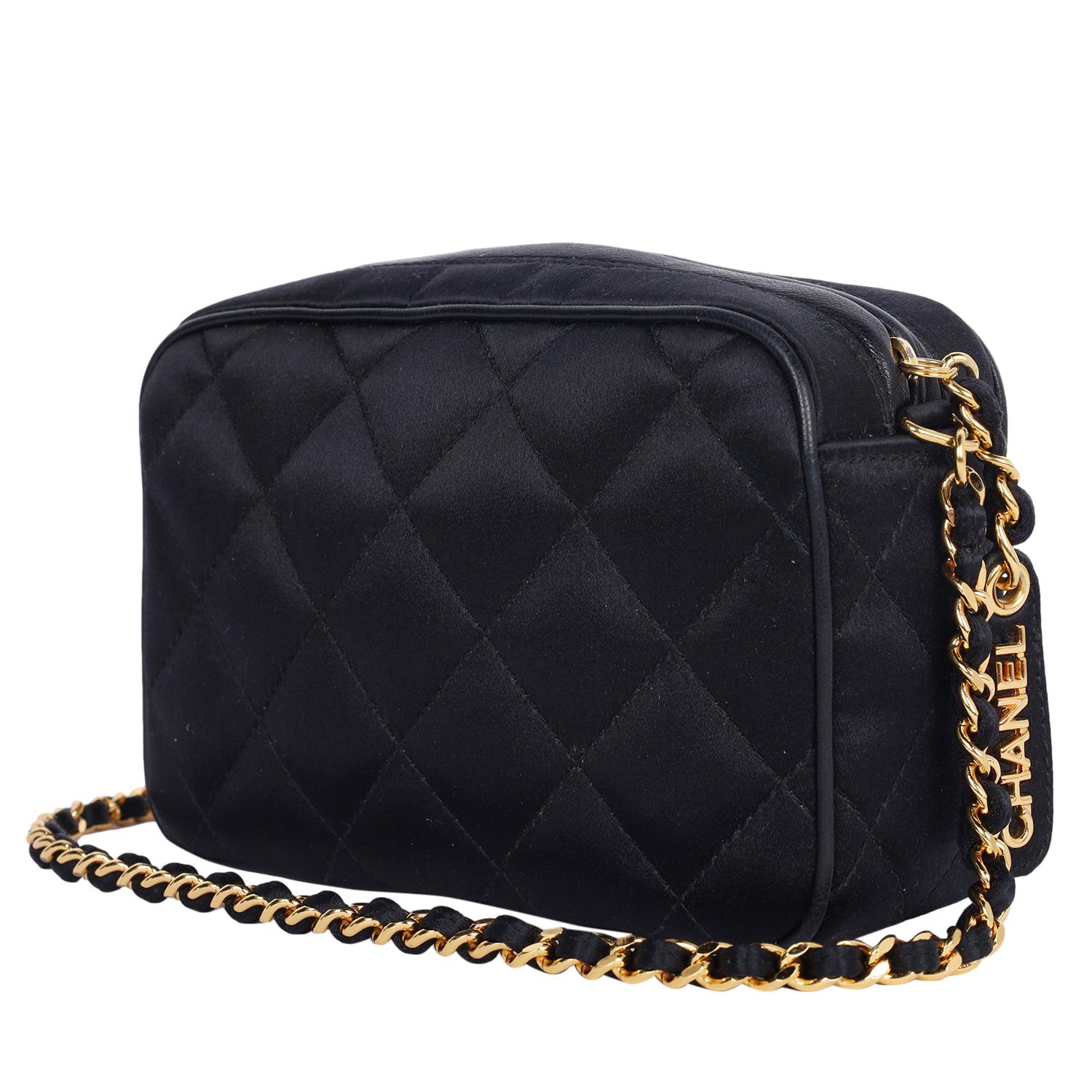 Chanel Mini Satin Leather Quilted Camera Cross Body Bag 1996 For Sale 5