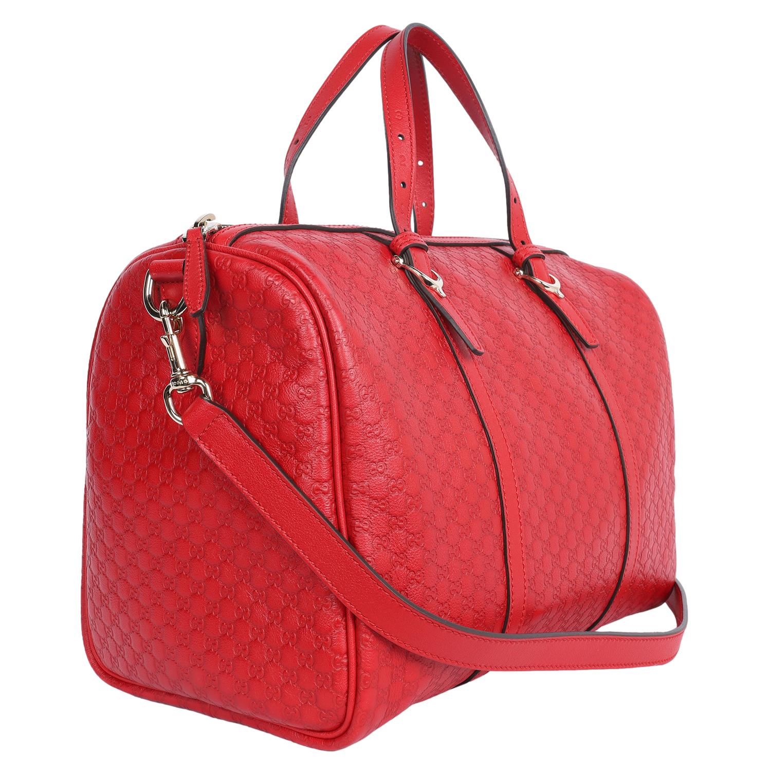 Gucci Red Guccissima Leather Medium Joy Signature Crossbody Bag In Excellent Condition In Salt Lake Cty, UT