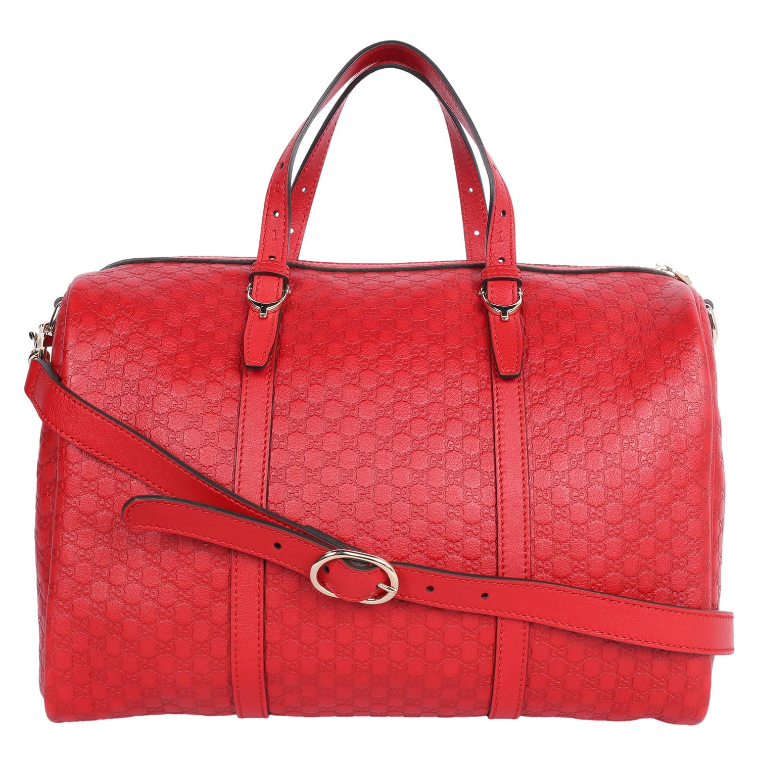 Gucci Red Guccissima Leather Medium Joy Signature Crossbody Bag 1