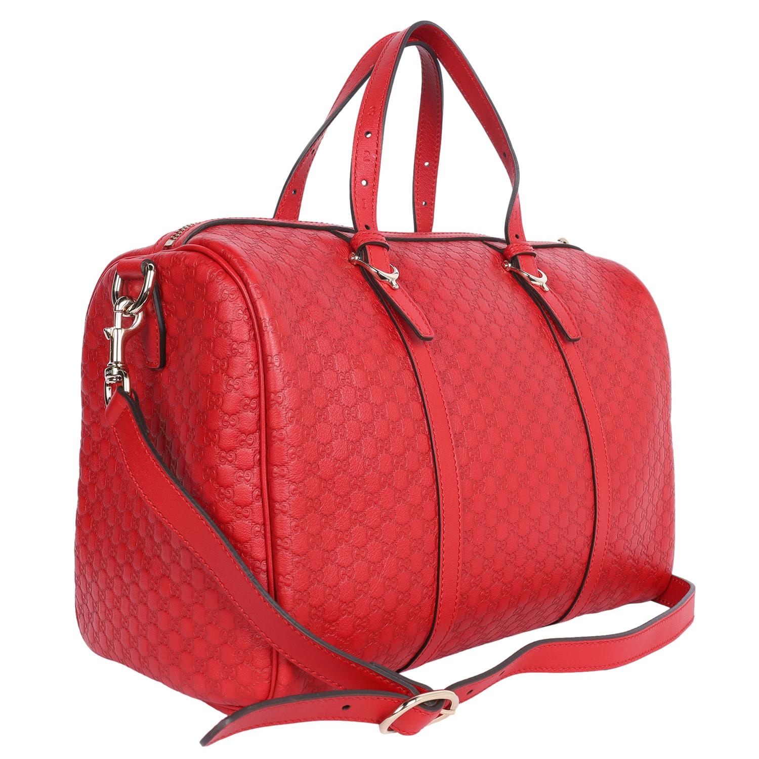 Gucci Red Guccissima Leather Medium Joy Signature Crossbody Bag 2