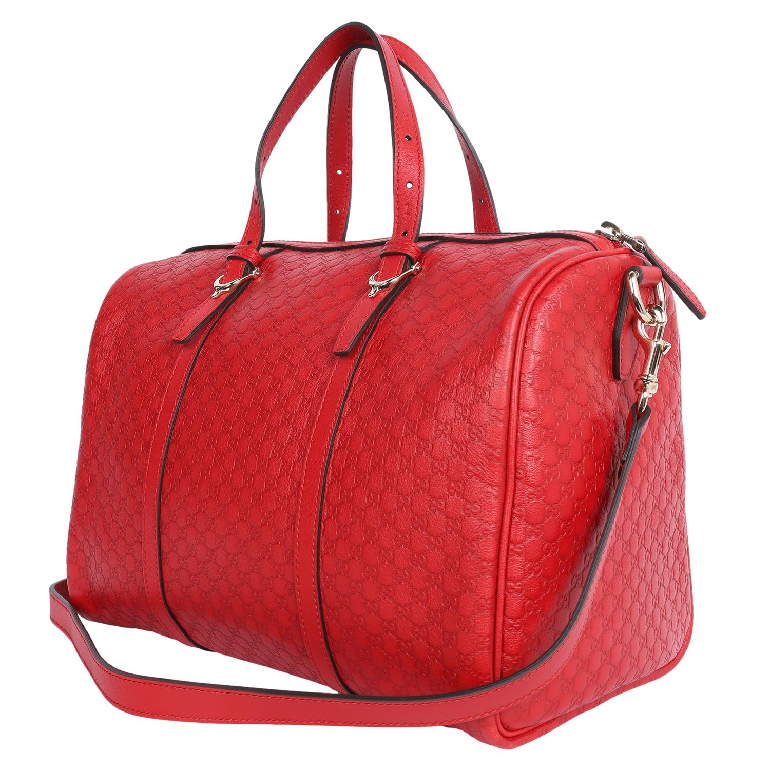 Gucci Red Guccissima Leather Medium Joy Signature Crossbody Bag 3