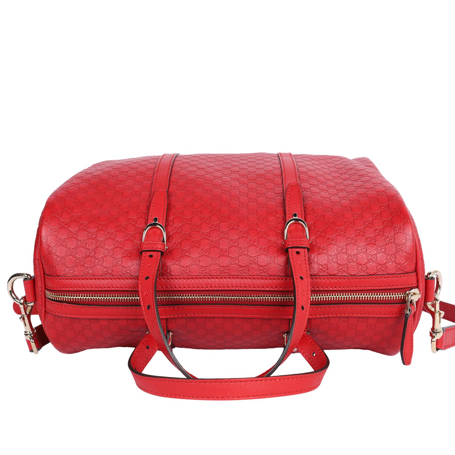 Gucci Red Guccissima Leather Medium Joy Signature Crossbody Bag 5