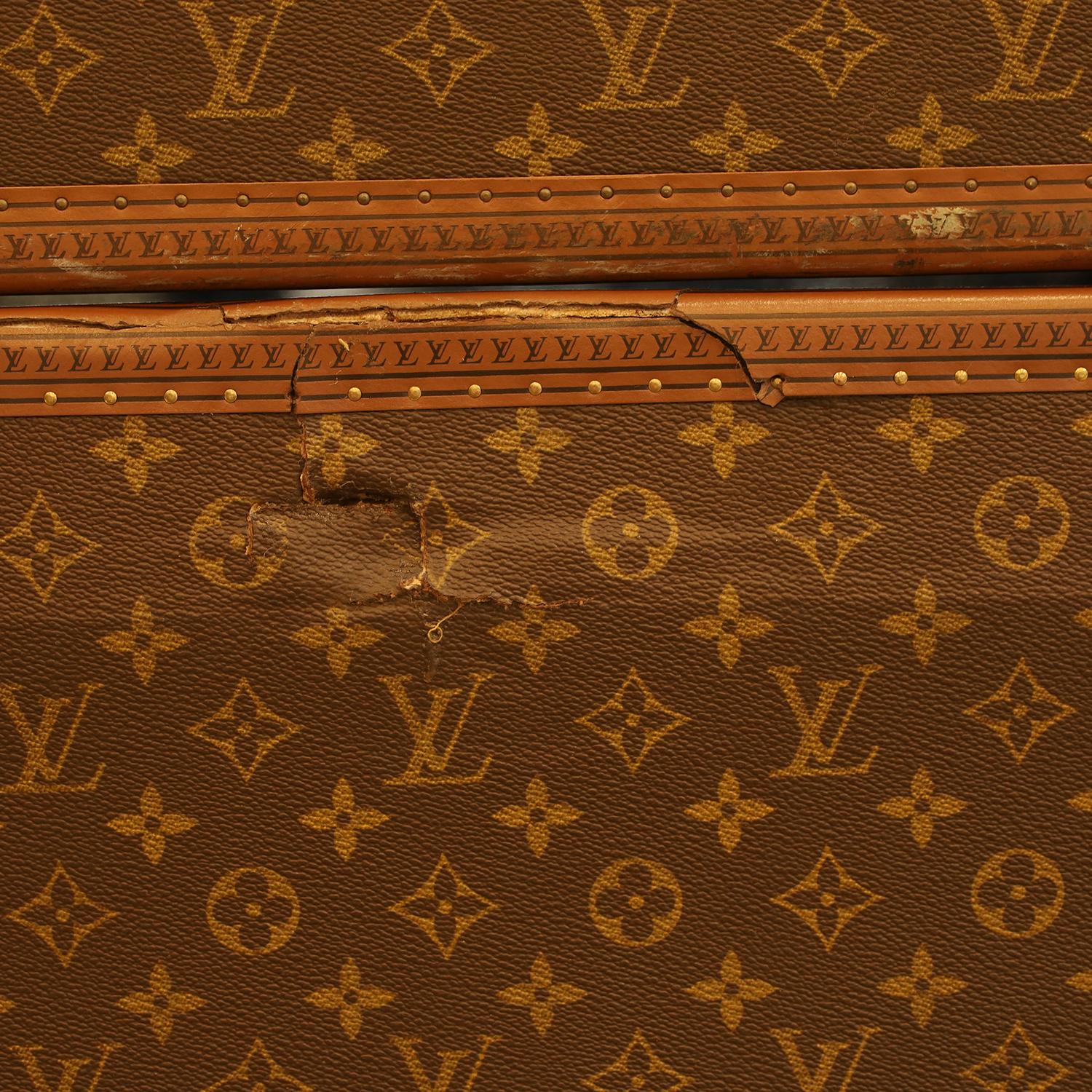 Louis Vuitton Brown Monogram Alzer 11 Hard Case Trunk Set en vente 8