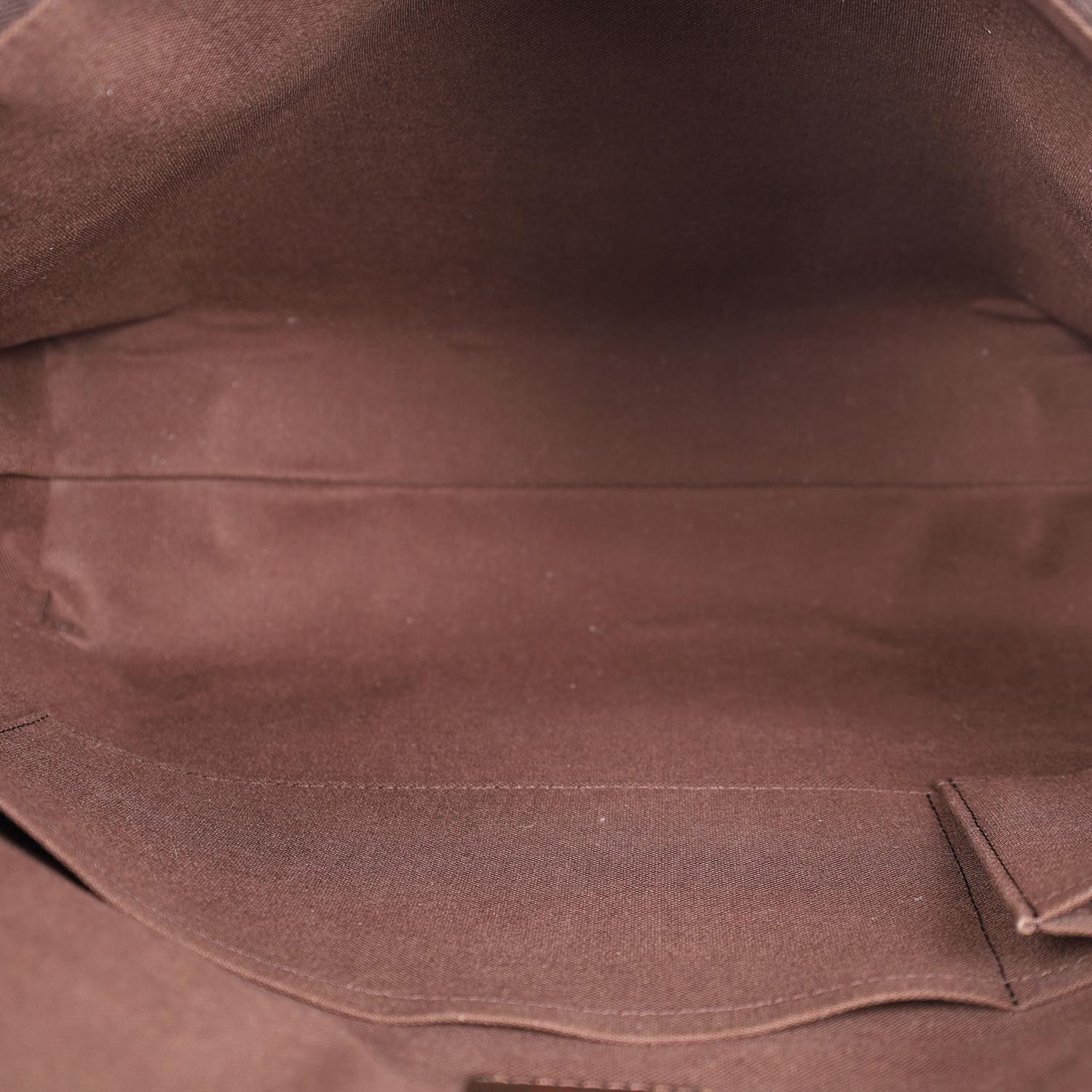 Louis Vuitton Brown Checkered Damier Ebene Brooklyn GM Messenger Bag For Sale 6