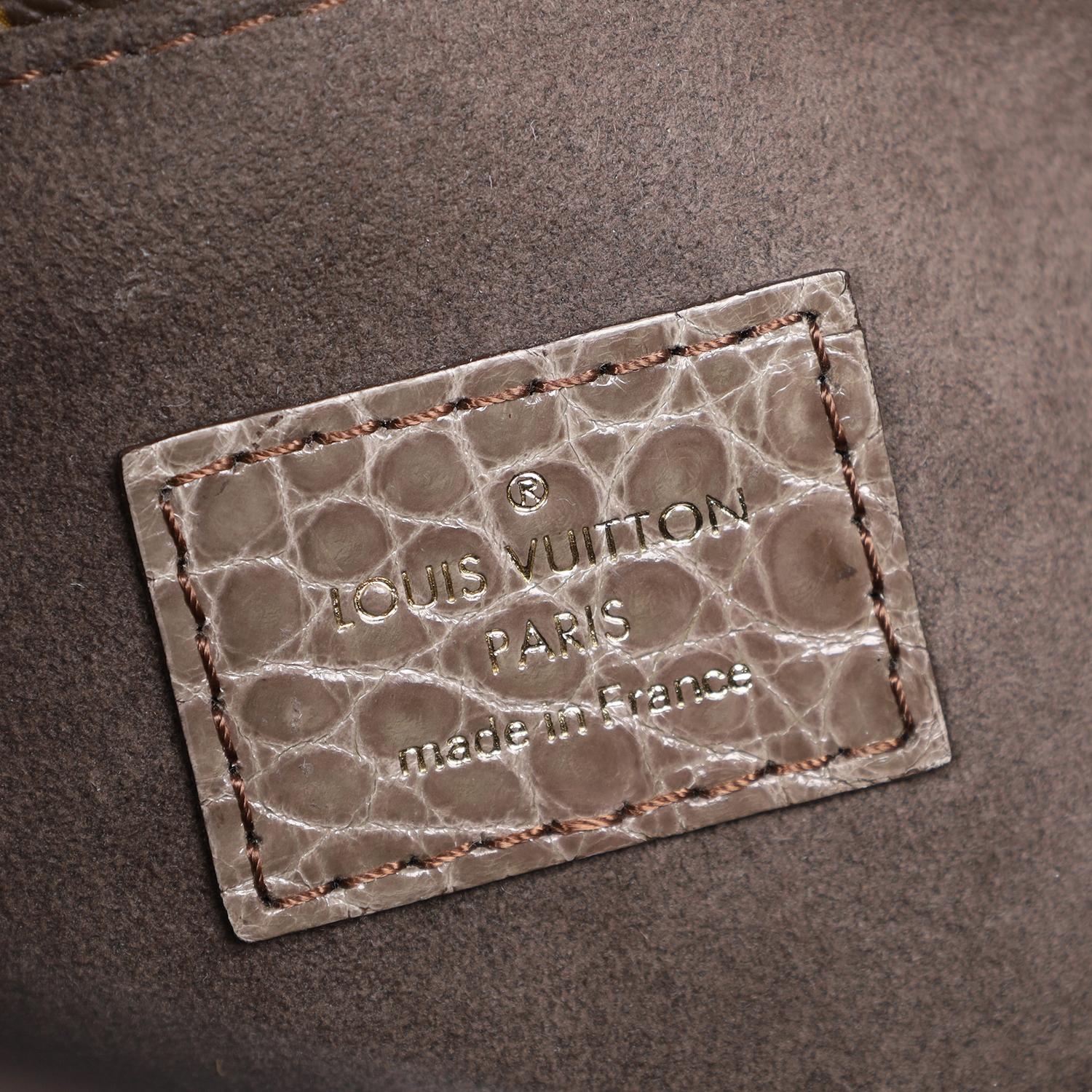 Louis Vuitton Brown Monogram Alligator Python Resin Shoulder Bag 2010 en vente 8