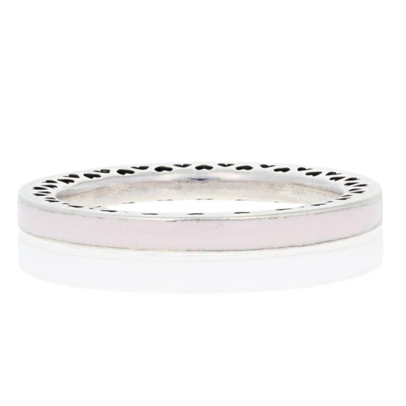 Women's Authentic Radiant Hearts of Pandora Ring Silver Pink CZ 191011PCZ-52 6 New