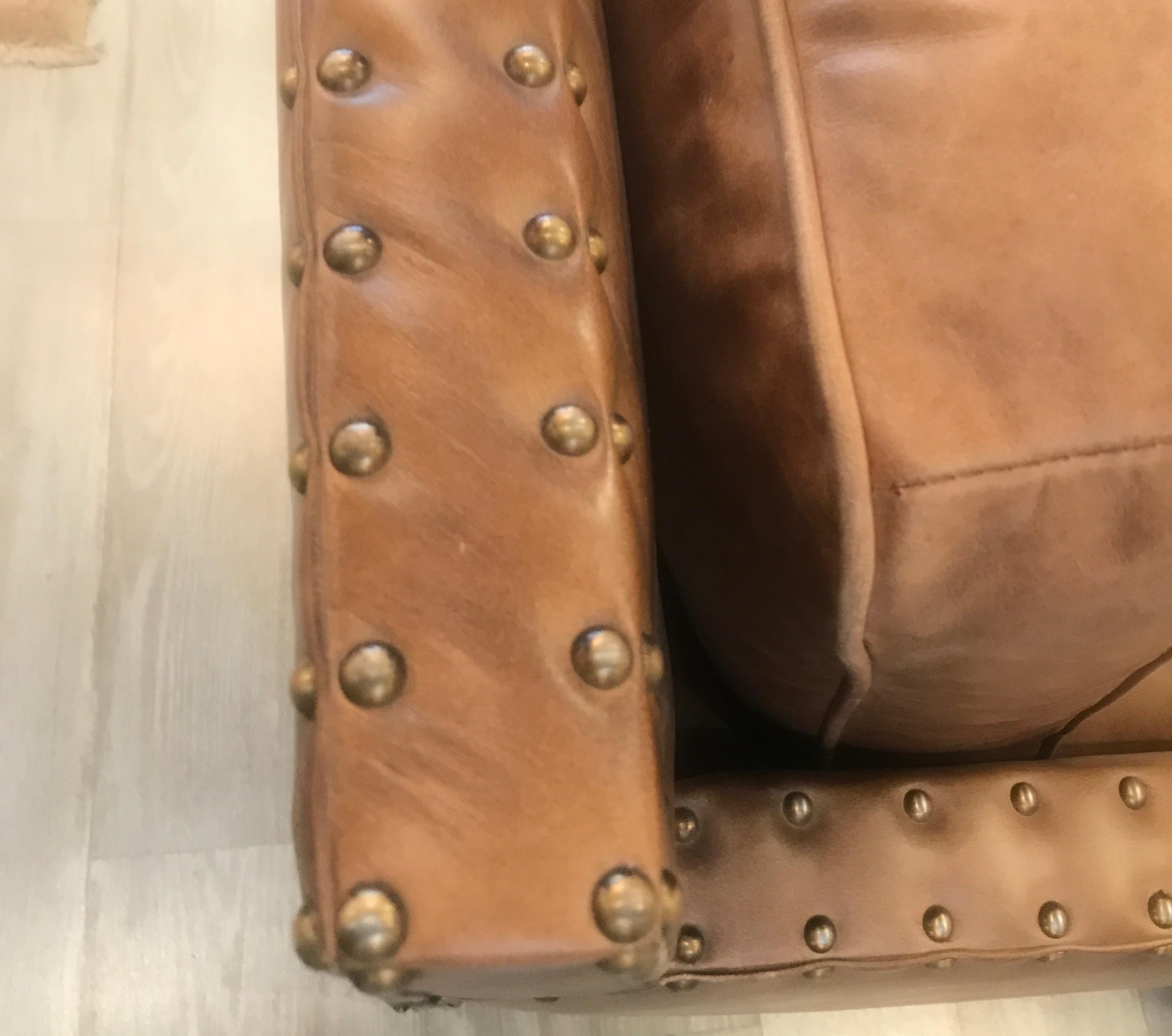 Brass Authentic Ralph Lauren Leather Club Chair
